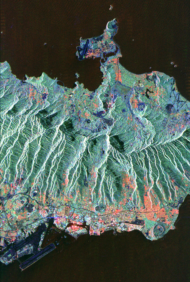 Space Radar Image of Honolulu, Oahu, Hawaii