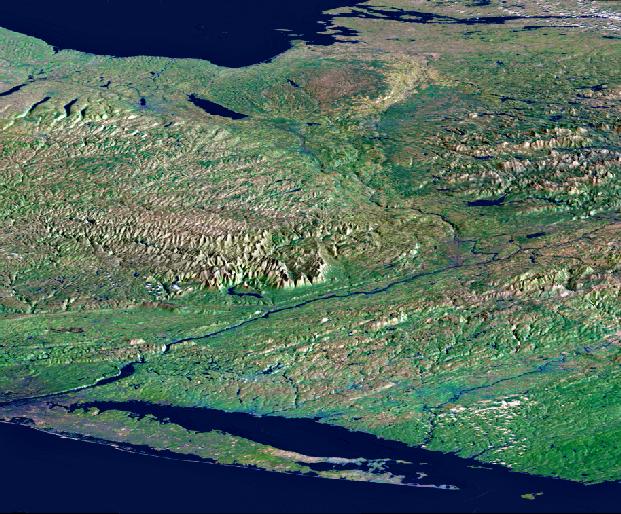Perspective View, New York State, LongIsland to Lake Ontario
