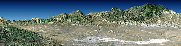 Perspective with Landsat Overlay:Antelope Valley, California