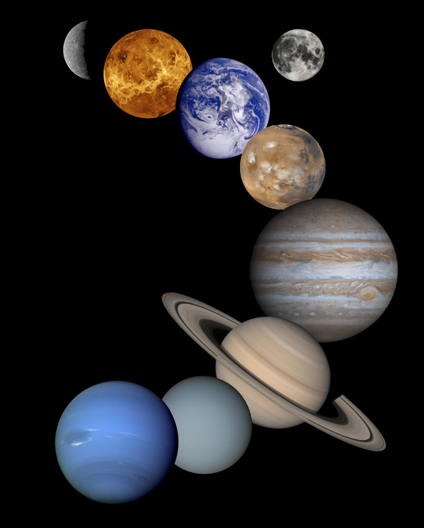 Solar System Montage - High Resolution 2001 Version