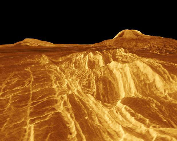 Venus - False Color Perspective of Sifand Gula Mons