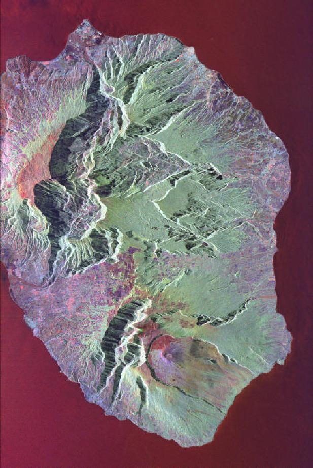 Space Radar Image of Reunion Island