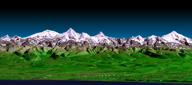 3-D Perspective View, KamchatkaPeninsula, Russia