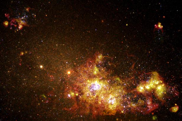 Fireworks of Star Formation Light Up a Galaxy
