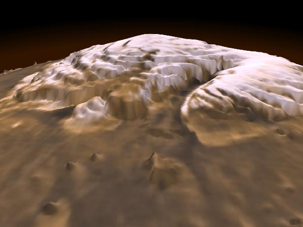 Laser Provides First 3-D View of Mars'
North Pole