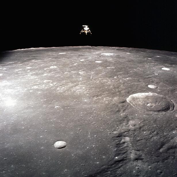 Apollo 12 Lunar Module Above the Moon