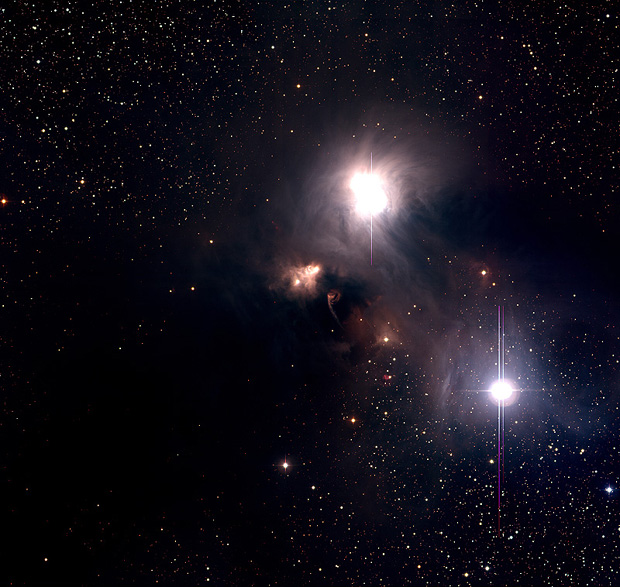 Stars and Nebulae in the Southern Crown