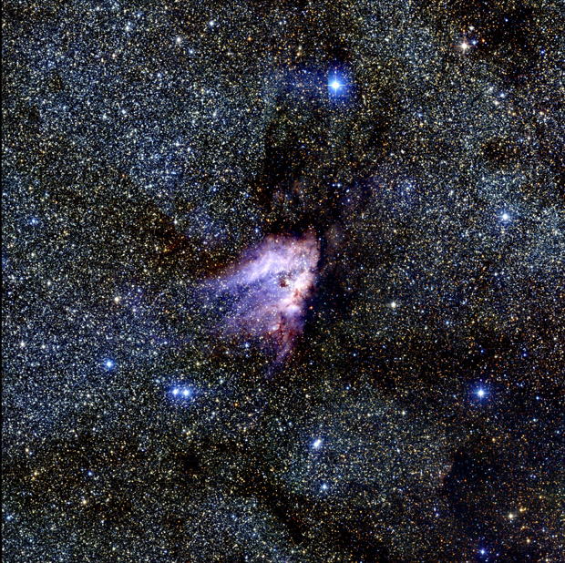 Messier 17 (M17), the Omega Nebula, in the Infrared