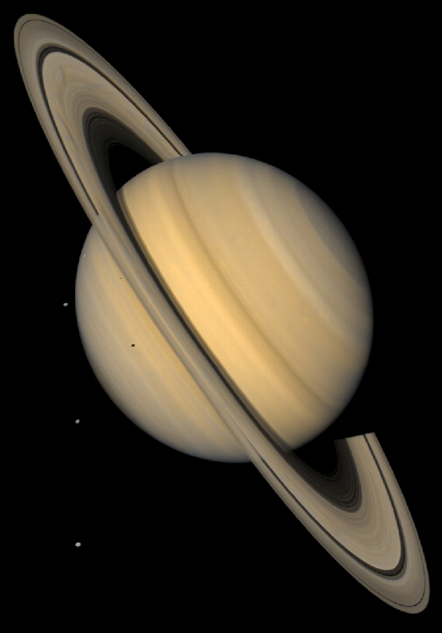 Saturn and 4 Icy Moons in Natural
Color