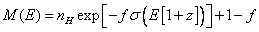 M(E) = n_H*exp[-f*sigma(E[1+z])] + 1 - f