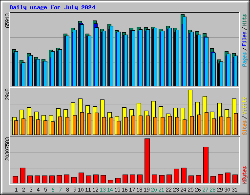 Daily usage for July 2024