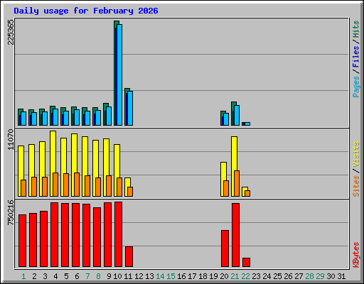 Daily usage for February 2026