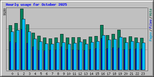 Hourly usage for October 2025