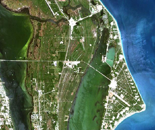 Kennedy Space Center from Landsat 7