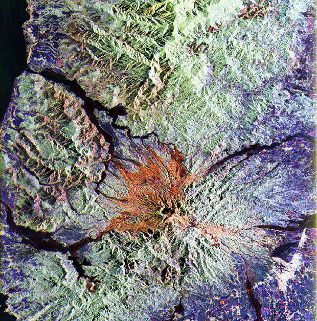 Space Radar Image of Mt. Pinatubo,
Philippines