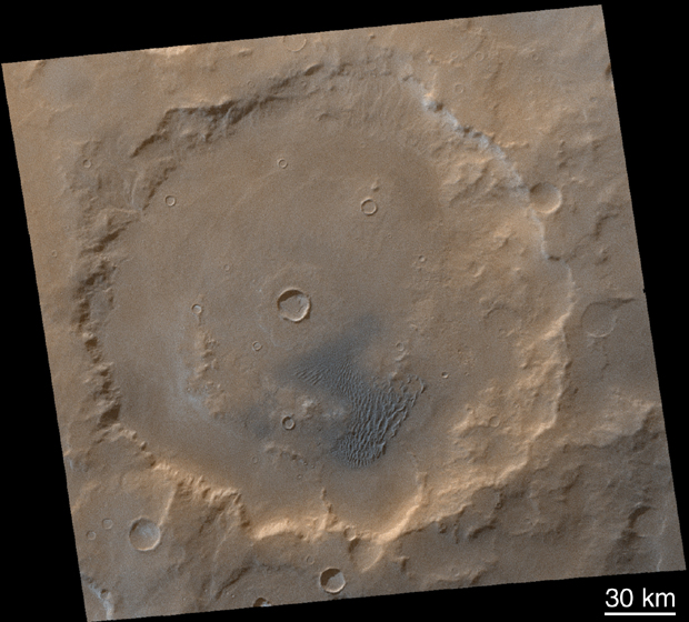 Winter Frosted Dunes in Kaiser Crater